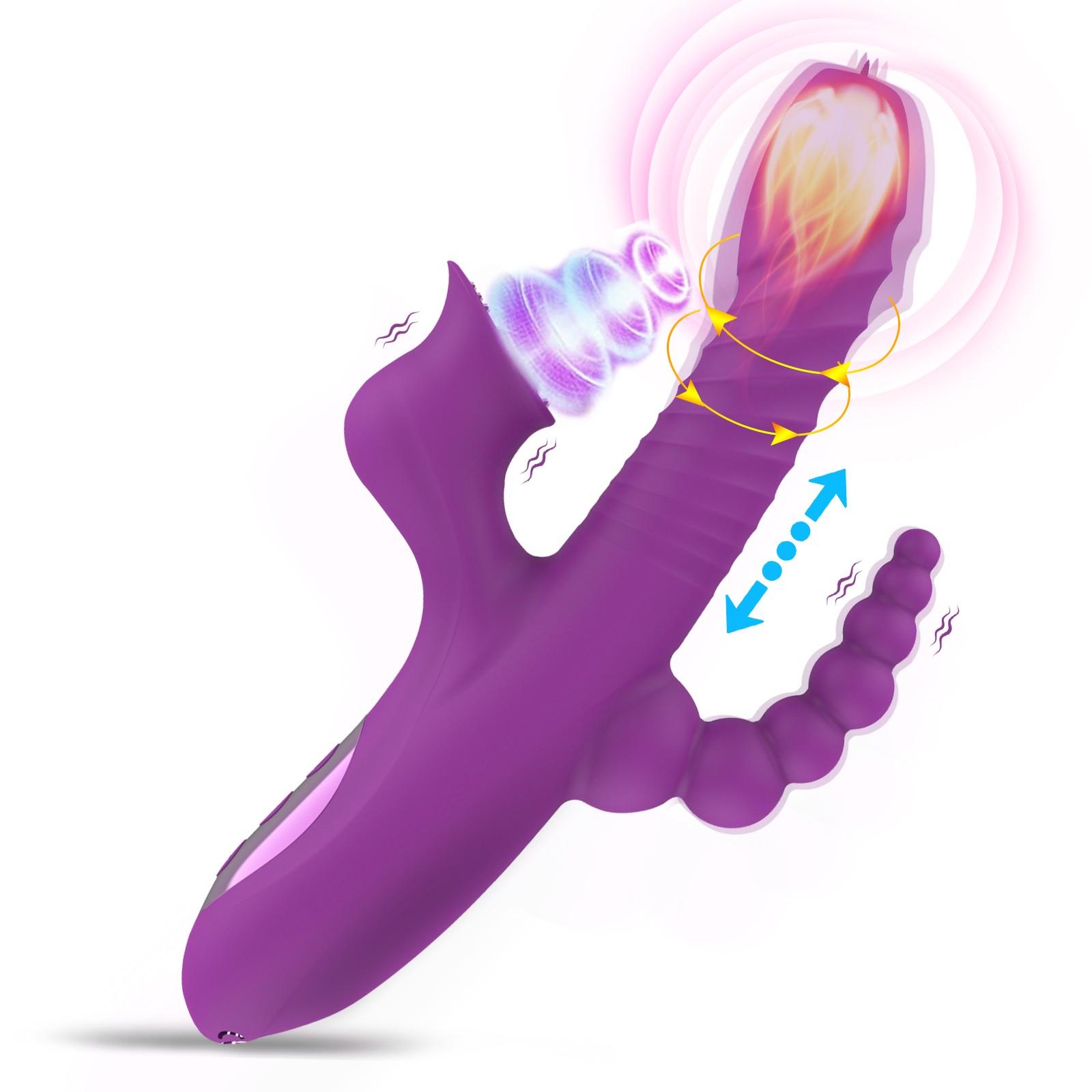5 in 1 Sucking Thrusting Heating Vibrating Dildo